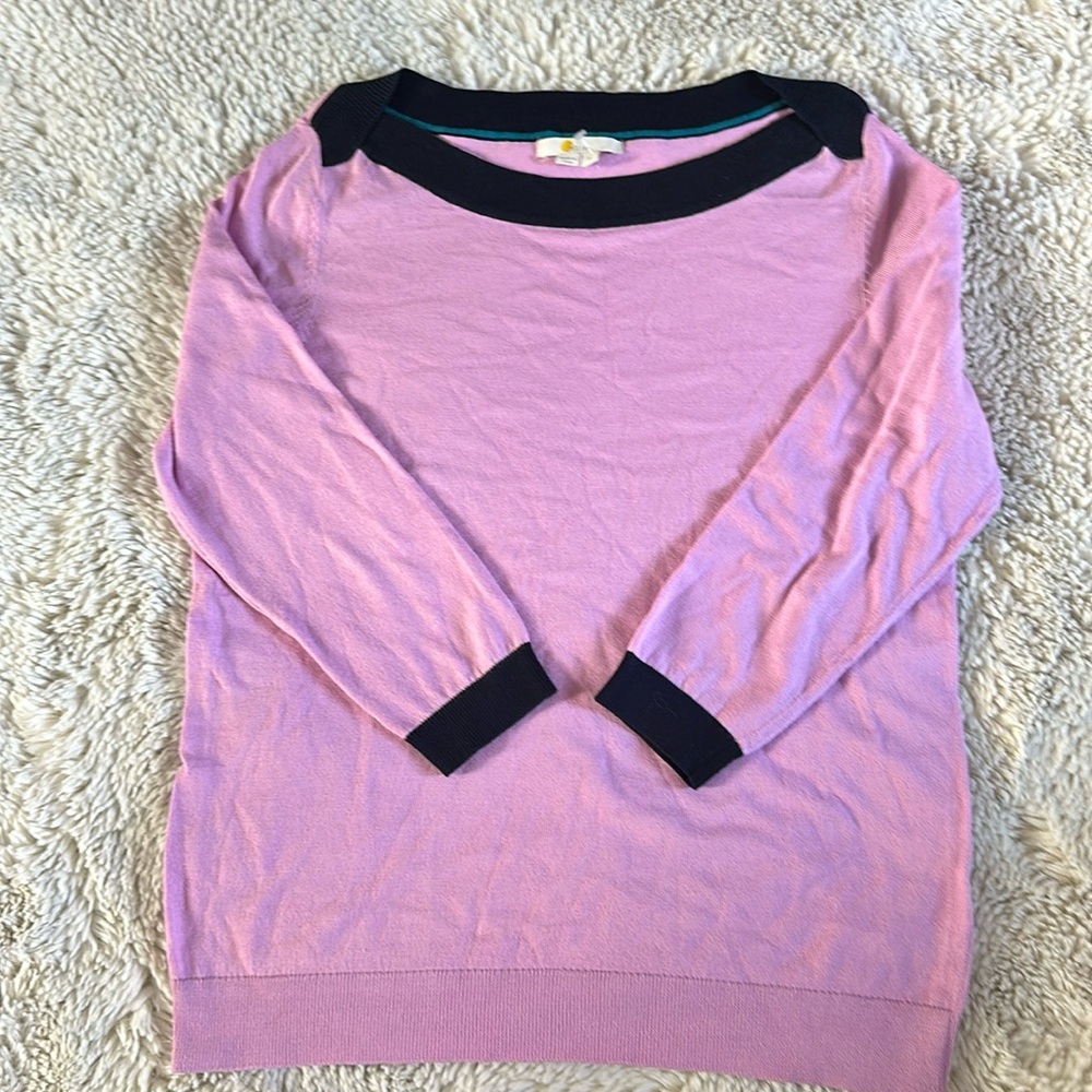 Boden purple boat neck sweater Size medium Chest 38”  L 25” cotton elastane
